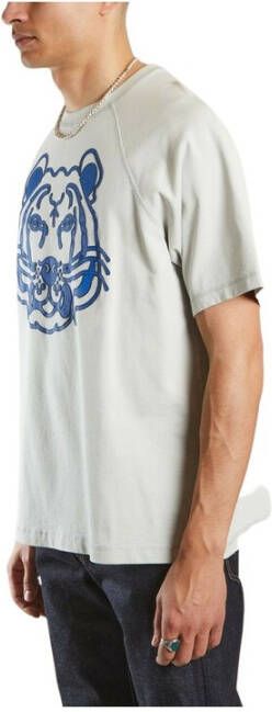 Kenzo Oversized K-Tiger Raglan Naad T-shirt Grijs Heren