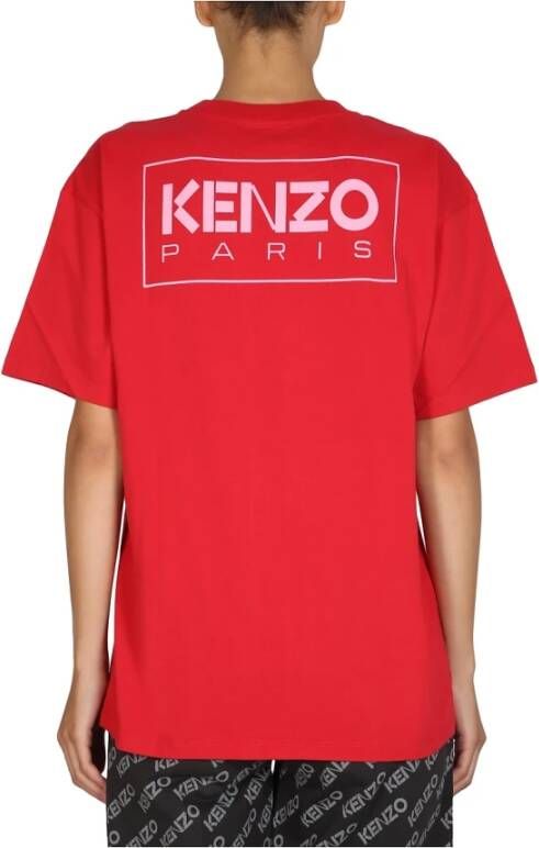 Kenzo Oversize Logo Print T-Shirt met Ketting Rood Dames