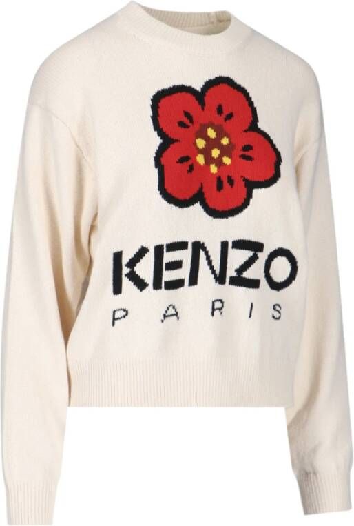Kenzo Comfortabele en stijlvolle trui met ronde hals Wit Dames