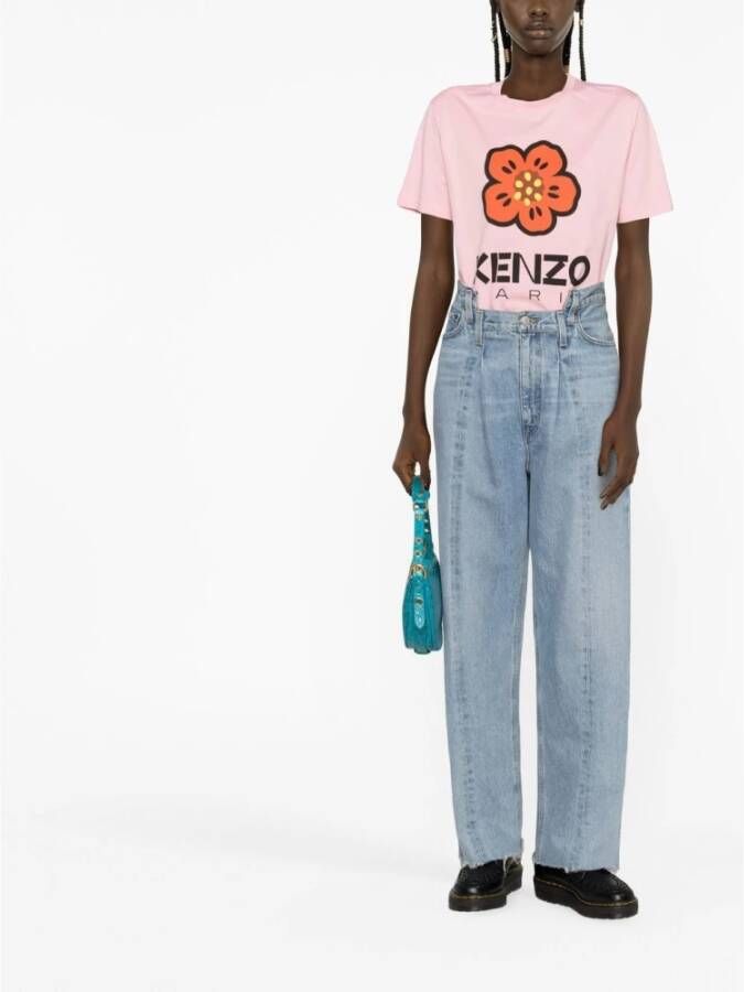 Kenzo Roze Boke Flower T-shirt Roze Dames