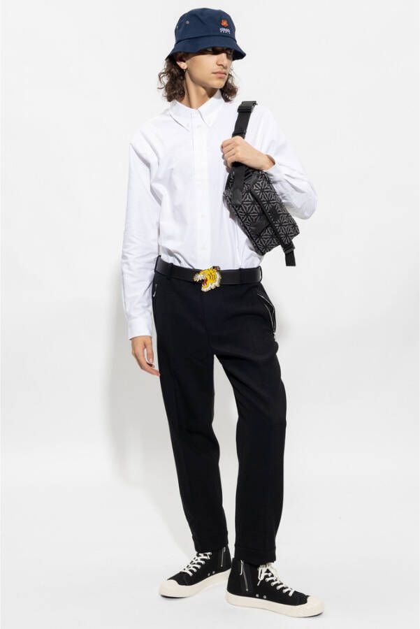 Kenzo Formeel Overhemd met Geborduurd Bloemenpatroon Wit Heren