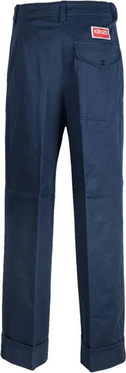 Kenzo Klassieke Blauwe Geplooide Broek Blauw Heren