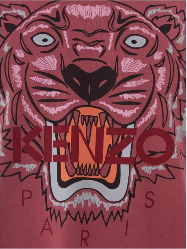 Kenzo Stijlvolle Tiger Print Katoenen T-Shirt Red Heren