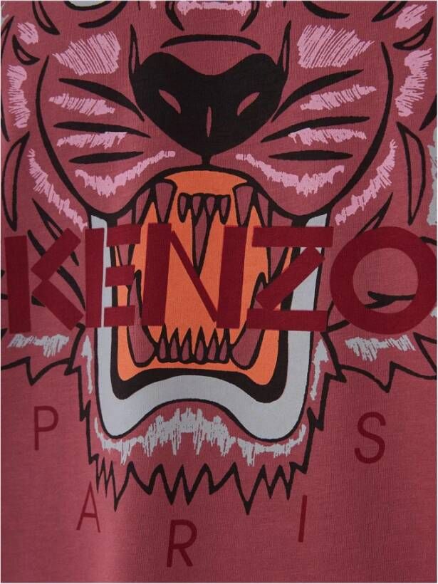 Kenzo Stijlvolle Tiger Print Katoenen T-Shirt Red Heren