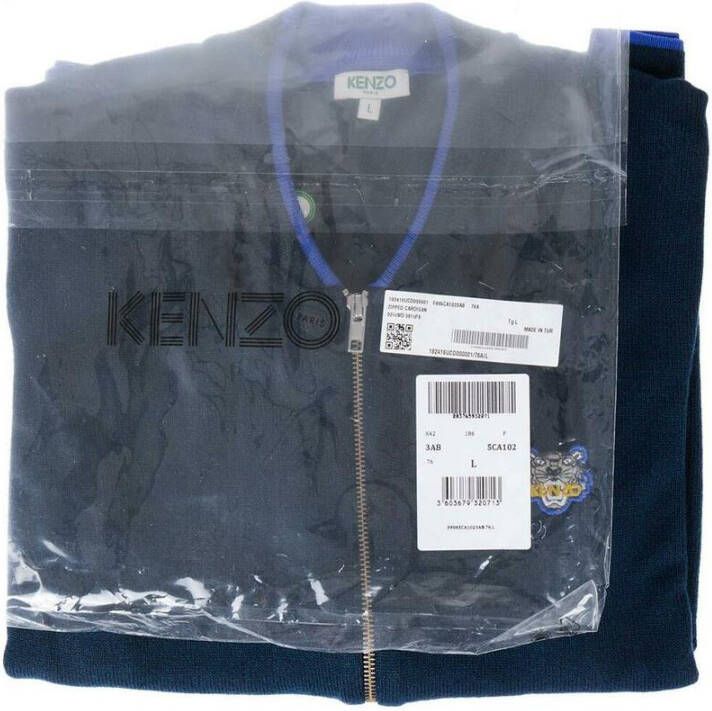 Kenzo Trainingsshirt Zipped Tiger Jumper Blauw Heren