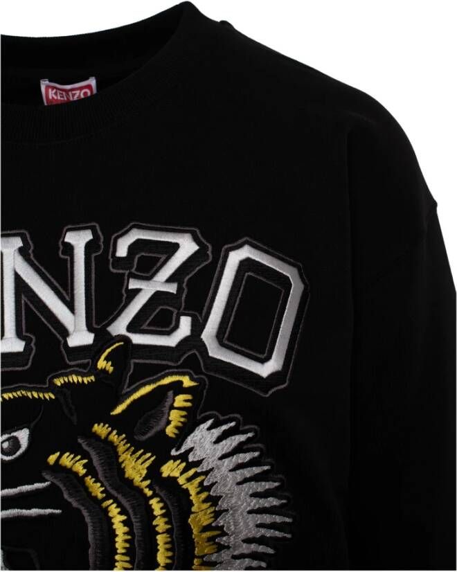 Kenzo Sweatshirt met Jungle Borduursel en Tijgerhoofd Motief Black Dames