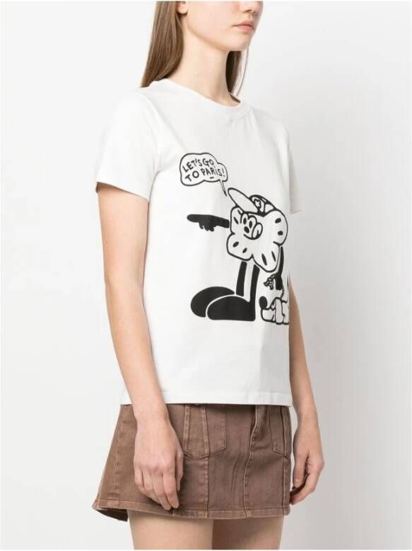 Kenzo Stijlvolle Bedrukte T-shirt voor Dames Beige Dames