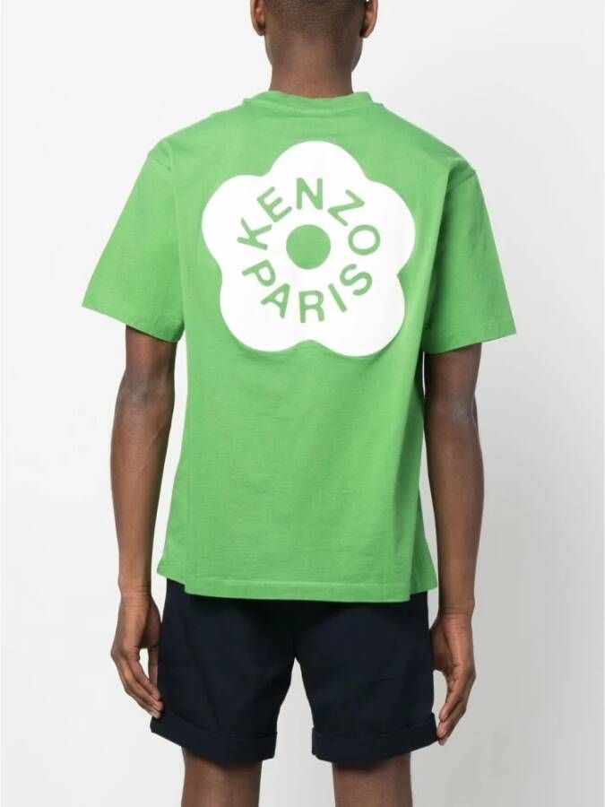 Kenzo Boke Flower Logo Print T-Shirt Groen Heren