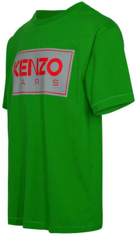 Kenzo Katoenen T-Shirt met Logo Patch Groen Heren