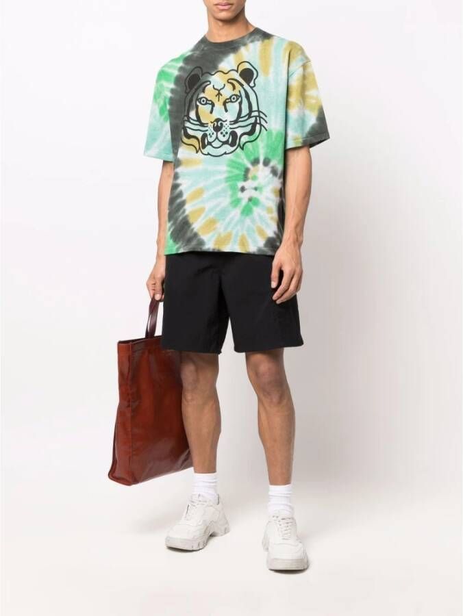 Kenzo K-Tiger Tie Dye T-Shirt Heren Katoenen Tee Meerkleurig Heren
