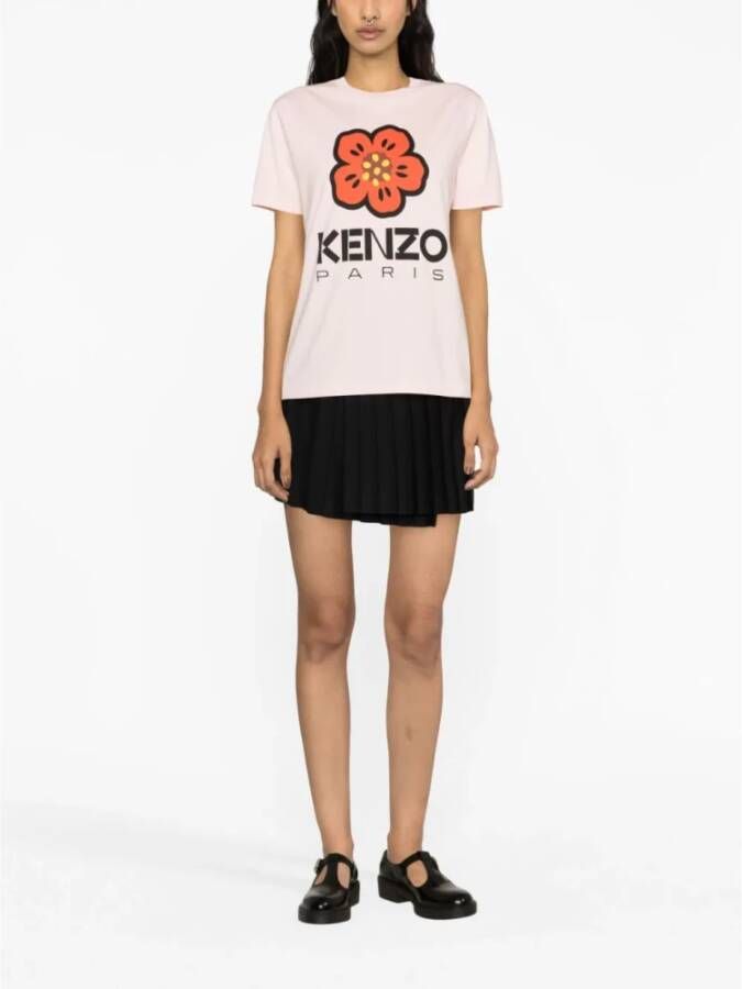 Kenzo Roze Boke Bloemenprint T-shirt voor Dames Roze Dames