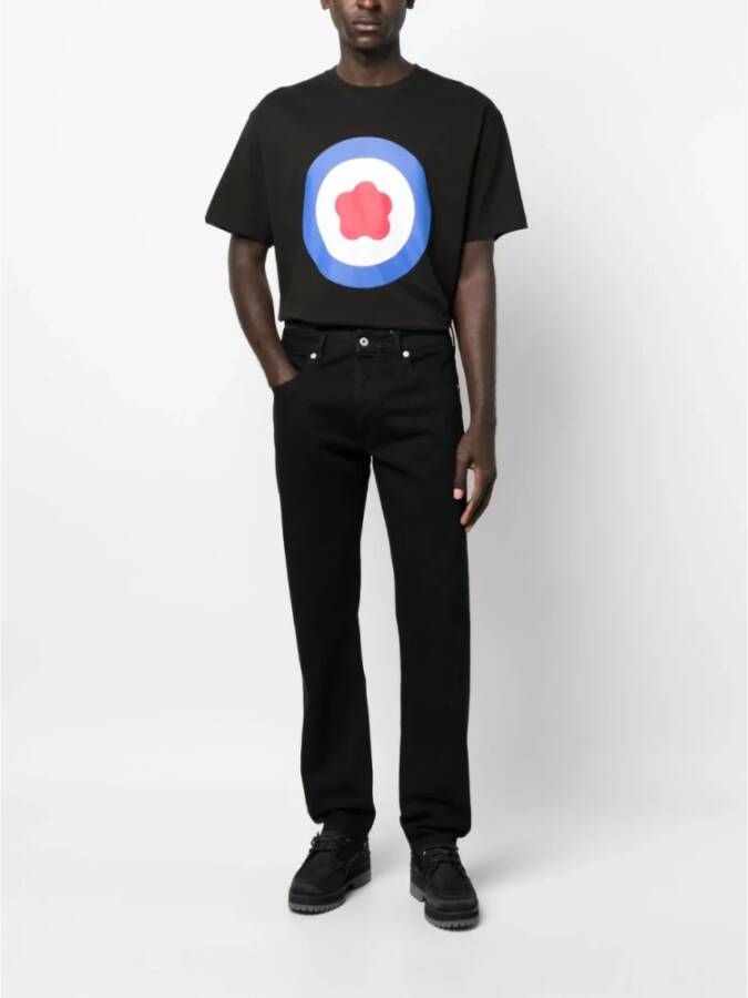 Kenzo Zwarte Katoenen T-shirt met Logo Zwart Heren