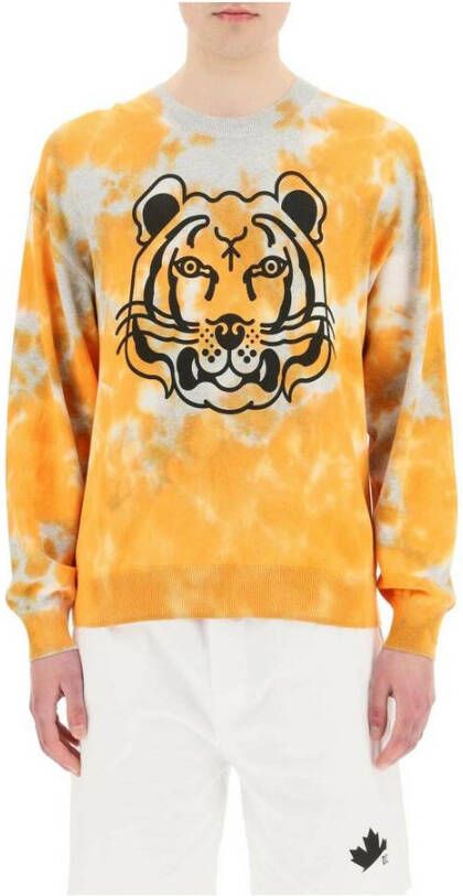 Kenzo Tiger Tie-Dye Sweatshirt Oranje Heren