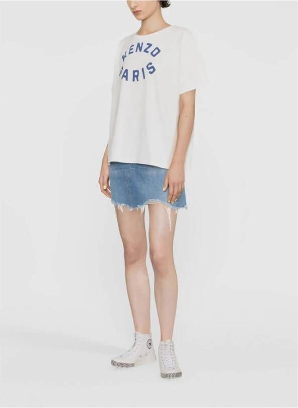 Kenzo Vintage Casual Streetwear T-Shirt met Boke Flower Print White Dames