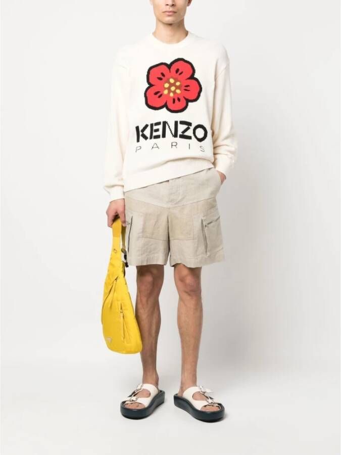 Kenzo Witte Trui met 'Boke Flower' Motief Wit Heren