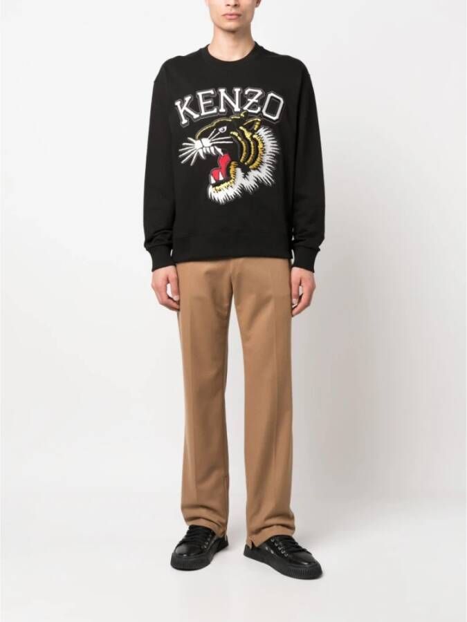 Kenzo Zwart Logo-Print Katoenen Sweatshirt Zwart Heren