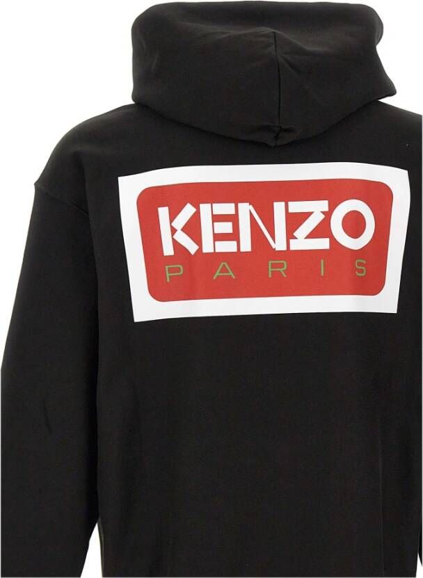 Kenzo Zwart Oversized Katoenen Sweatshirt met Capuchon Zwart Heren