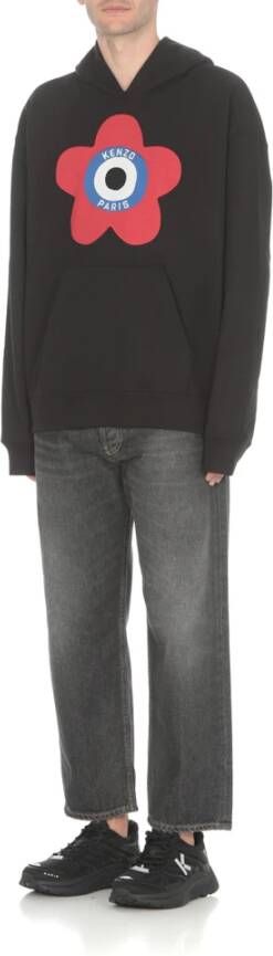 Kenzo Zwarte Katoenen Hoodie met Contrasterend Logo Zwart Heren