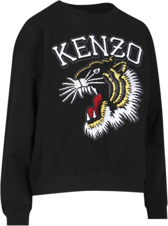 Kenzo Zwarte Sweaters Felpa Girocollo Zwart Dames