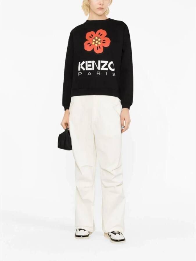 Kenzo Zwarte Trui met 'Boke Flower' Print Zwart Dames