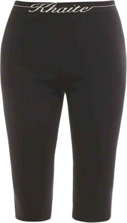 Khaite Geribbelde Logo Leggings Gemaakt in Italië Zwart Dames