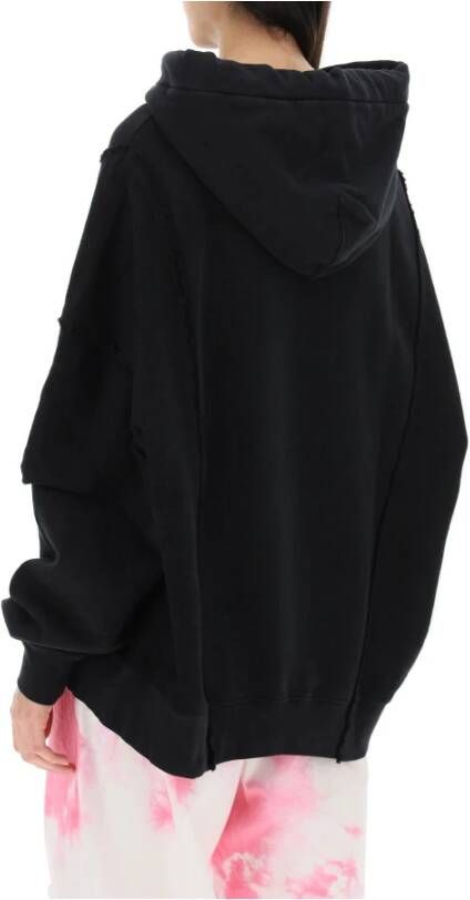 Khrisjoy Oversized hoodie met bandana trekkoord Black Dames