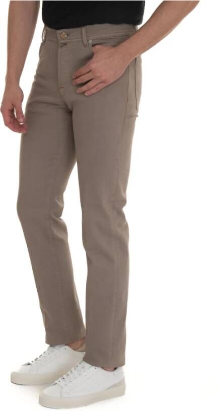 Kiton Slim-Fit Denim Jeans Beige Heren