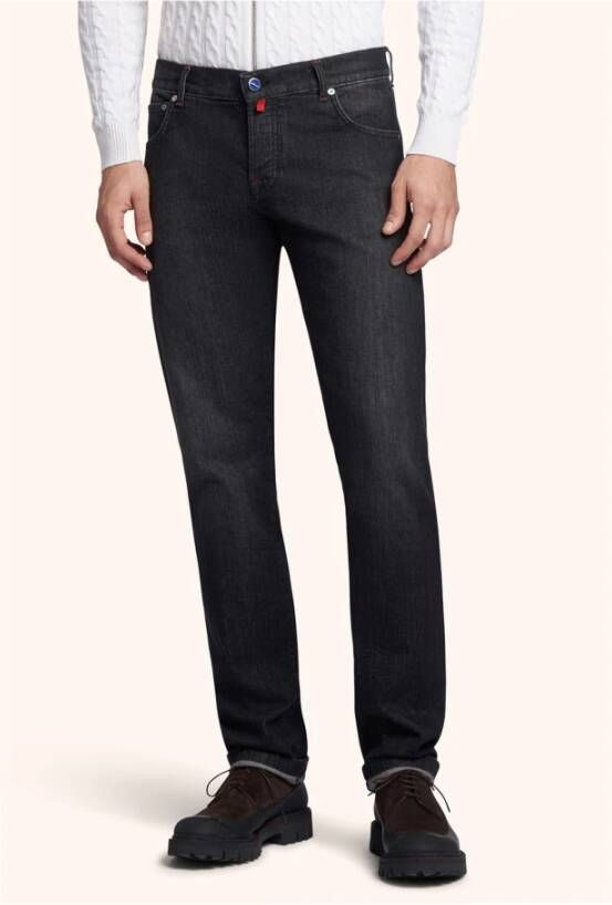 Kiton Ultra-Slim Katoenen Broek Zwart Heren