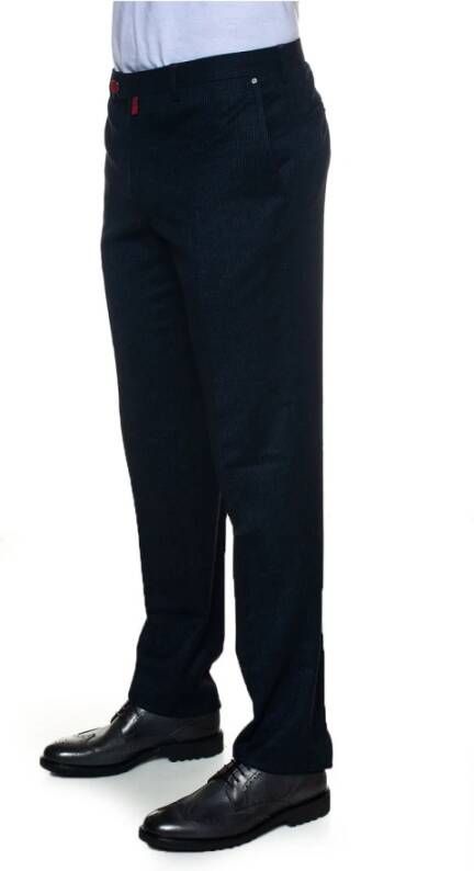 Kiton Verrijk je garderobe met klassieke gestreepte broeken Blauw Heren