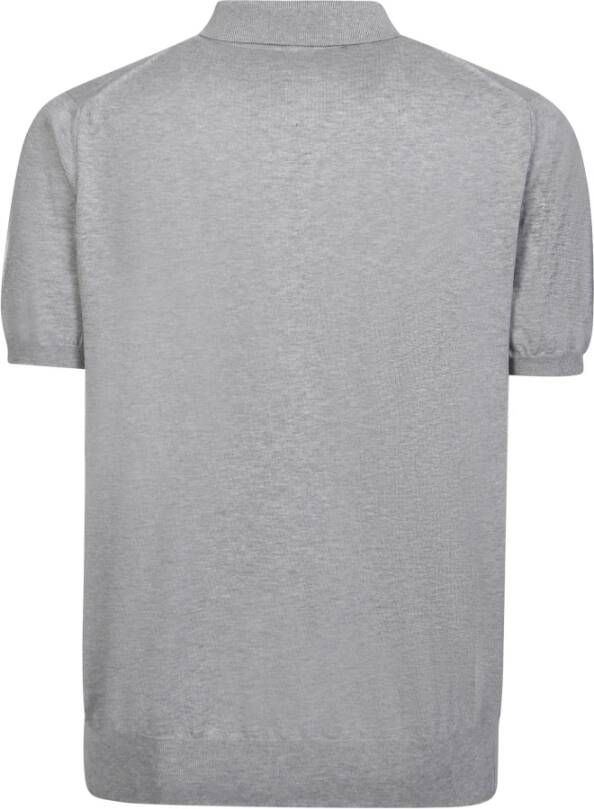 Kiton Polo T-shirt met rits Grijs Heren