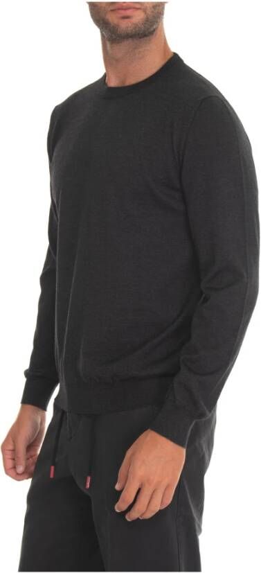 Kiton Gewassen Ronde-Hals Pullover Zwart Heren