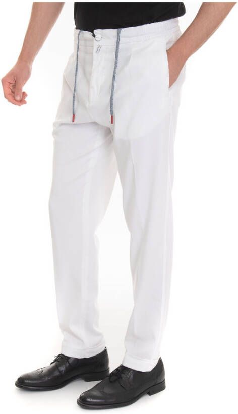 Kiton Elastische Taille Jogger Broek Wit Heren