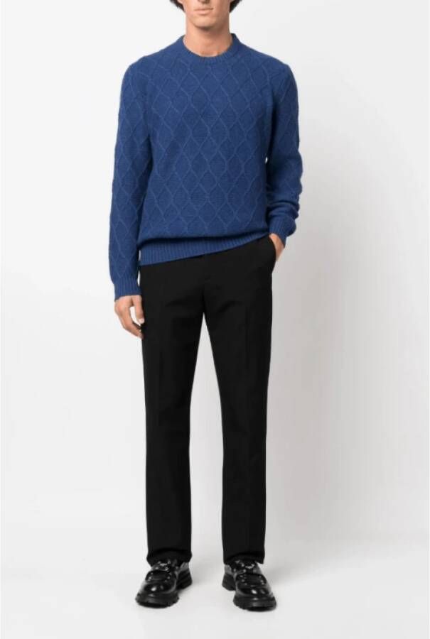 Kiton Luxe Diamond-Gebr. Kasjmier Trui Blauw Heren