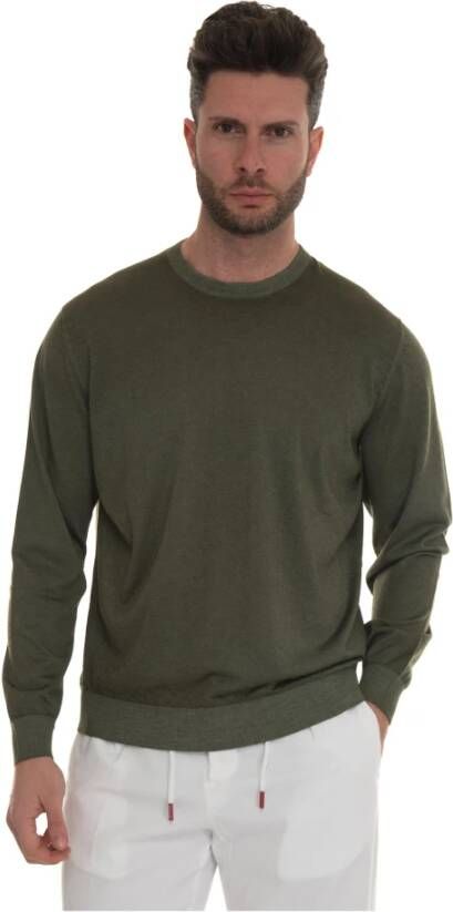 Kiton Trui met ronde hals Groen Heren