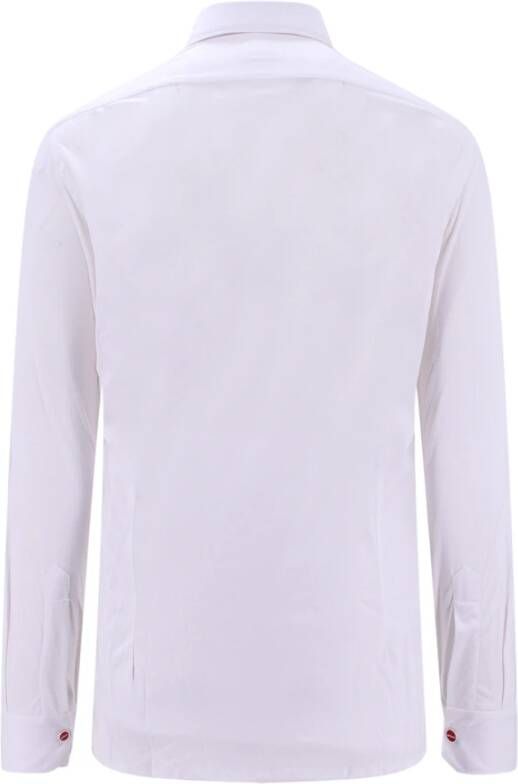 Kiton Wit Katoenen Overhemd Franse Kraag Lange Mouwen Wit Heren