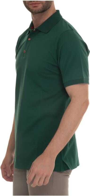 Kiton Heren Polo Shirt met Korte Mouwen Groen Heren