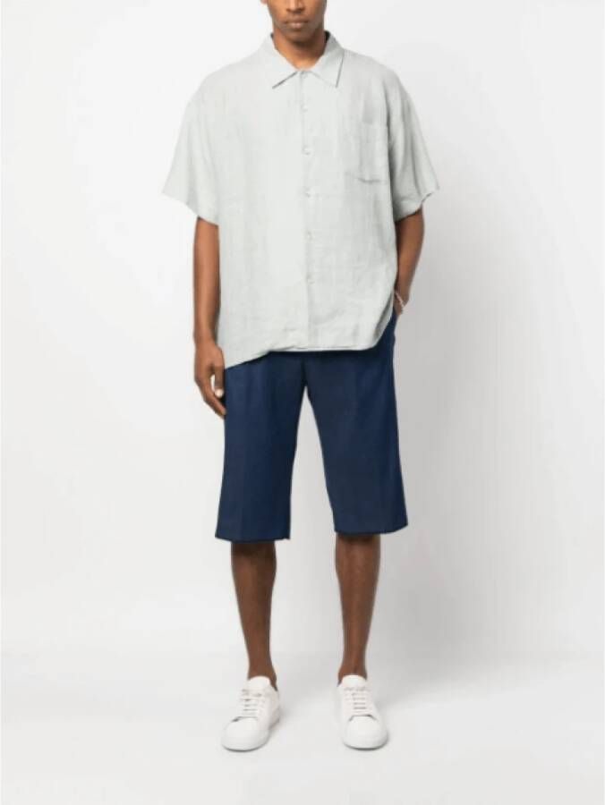 Kiton Elastische denim shorts Blauw Heren