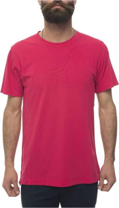 Kiton Stonewashed Katoenen T-shirt voor Heren Roze Heren