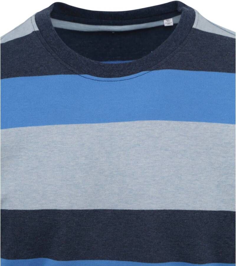 Knowledge Cotton Apparel KnowledgeCotton Apparel T-shirt Strepen Blauw Heren