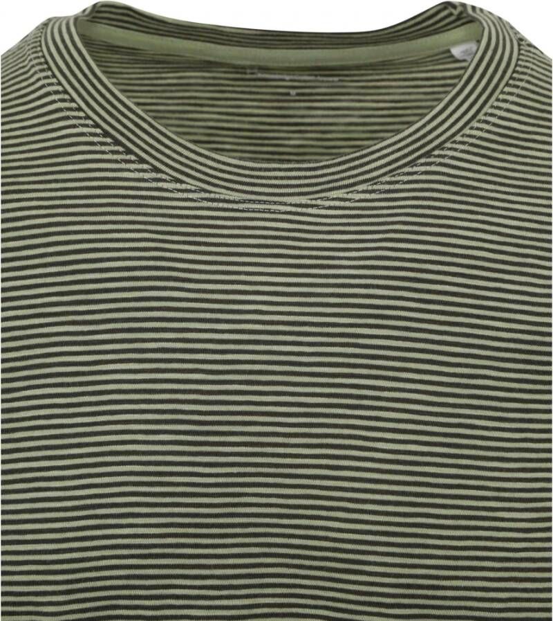 Knowledge Cotton Apparel KnowledgeCotton Apparel T-shirt Strepen Groen Heren