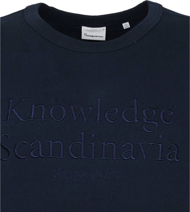 Knowledge Cotton Apparel Trui iep Blauw Heren