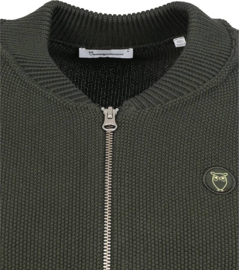 Knowledge Cotton Apparel Sweater Field Vest Donkergroen - Foto 4