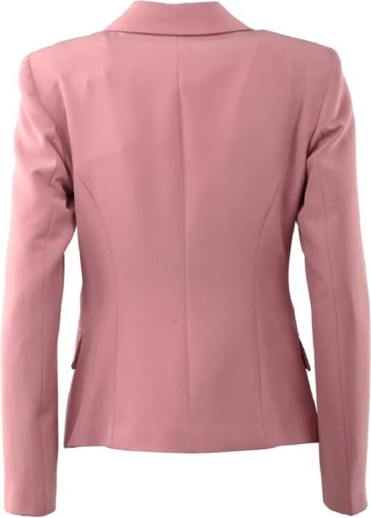 Kocca Korte Blazer Jas met één Knoop Roze Dames