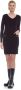 Kocca Elegante V-hals Midi Jurk met Metalen Decoratie Black Dames - Thumbnail 3