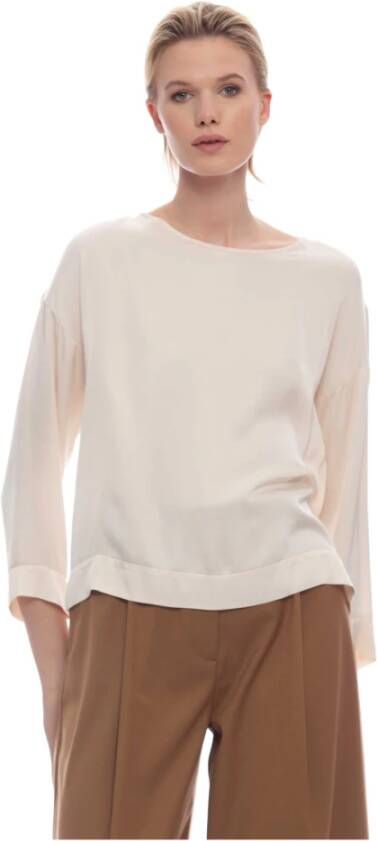 Kocca Elegante viscose blouse met lange mouwen Wit Dames