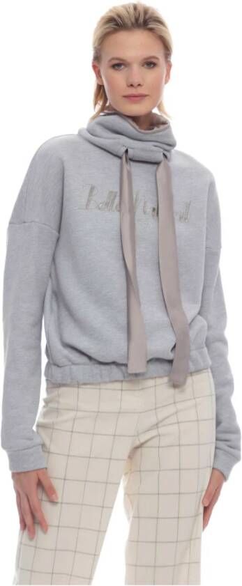 Kocca Katoenen sweatshirt met verstelbare hoge kraag Grijs Dames