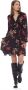 Kocca Korte jurk met bloemenpatroon en elegante draperie Zwart Dames - Thumbnail 2