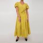 Kocca Lange katoenen jurk met knoopdetail Green Dames - Thumbnail 2