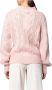 Kocca Gebreide Trui met Gevlochten Half Col Pink Dames - Thumbnail 2