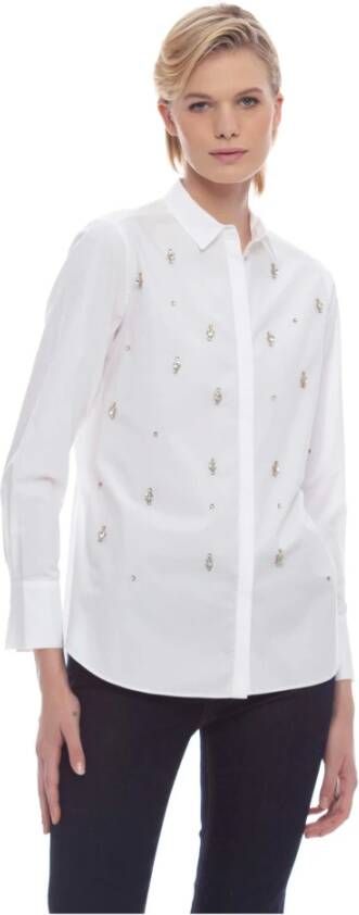 Kocca Sprankelend katoenen tuxedo shirt Wit Dames